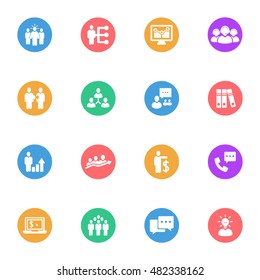 Business strategy flat icons 