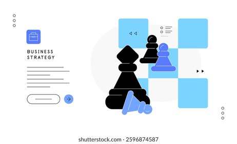 Business strategy. Flat illustration. Web banner template. Vector file.