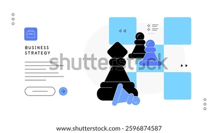 Business strategy. Flat illustration. Web banner template. Vector file.