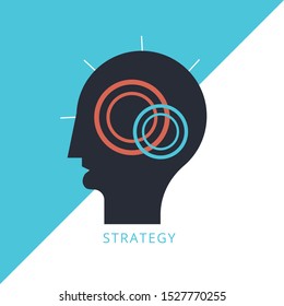 Business strategy flat style design. Concept of line icon