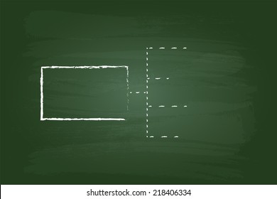 Business Strategy Flow Chart Rectangles Graphic On Green Board