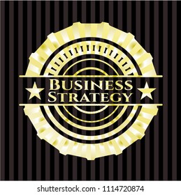 Business Strategy golden emblem or badge