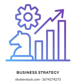 Icono de línea de degradado de estrategia empresarial