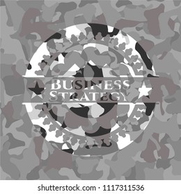 Business Strategy grey camouflage emblem