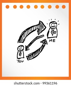business strategy hand drawn - vector illustration