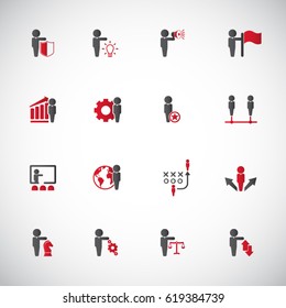 Business, strategy and human resources icon set