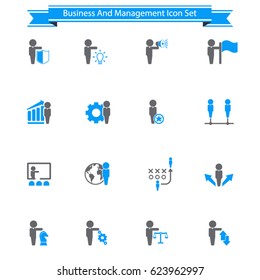 Business, strategy and human resources icon set