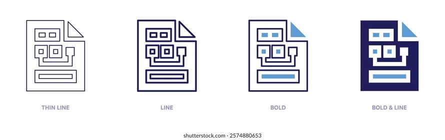 Business strategy icon in 4 different styles. Thin Line, Line, Bold, and Bold Line. Duotone style. Editable stroke.