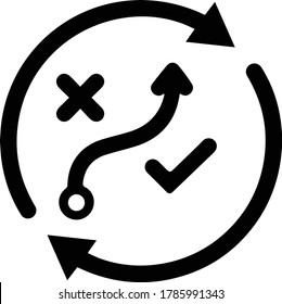 Business strategy icon / black color