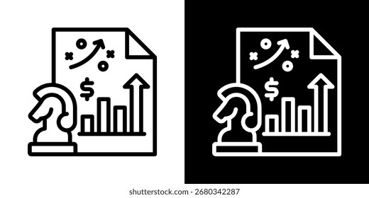 Icono de estrategia de negocios de un Vector de estilo plano