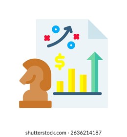 Business Strategy Icon Flache Vektorgrafik