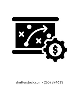 Icono de estrategia de negocios Ilustración vectorial de glifos
