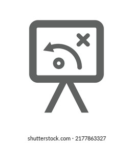 Business strategy icon. Gray vector graphics.