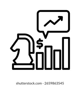Ilustración vectorial de línea de icono de estrategia empresarial