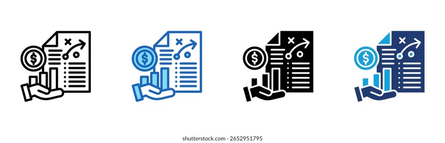 Icono de estrategia de negocios Ilustración vectorial de estilo múltiple