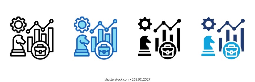 Icono de estrategia de negocios Ilustración vectorial de estilo múltiple
