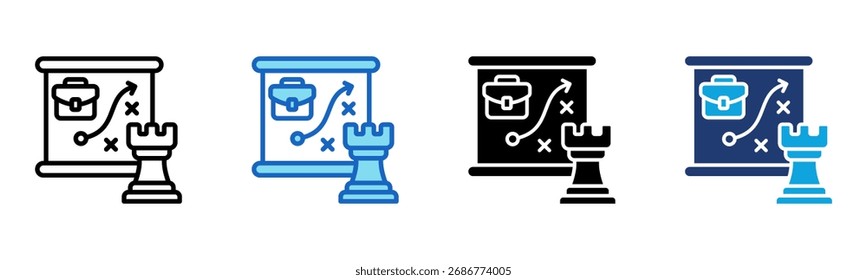 Icono de estrategia de negocios Ilustración vectorial de estilo múltiple