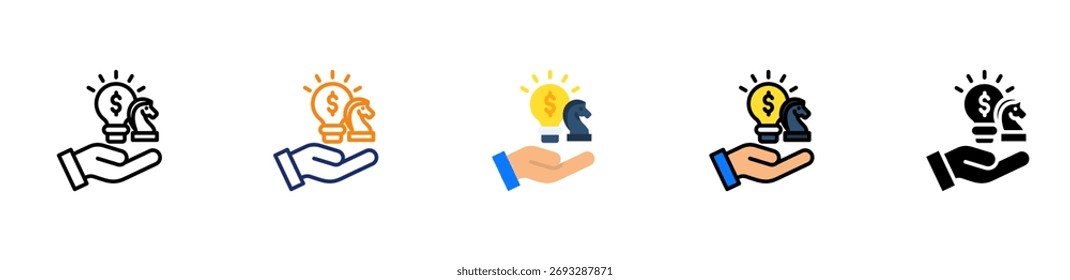 Business Strategy Icon Multiple Style Vector Illustration