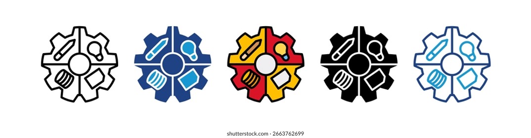 Icono de estrategia de negocios Ilustración vectorial múltiple