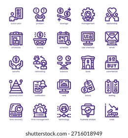 Business Strategy Icon-Paket für Ihre Website, Ihr Handy, Ihre Präsentation und Ihr Logo-Design. Business Strategy Icon Linie Grundfarben-Design. Vektorgrafik-Illustration und bearbeitbarer Strich.