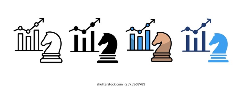 Business Strategy Icon Set Multiple Style Collection