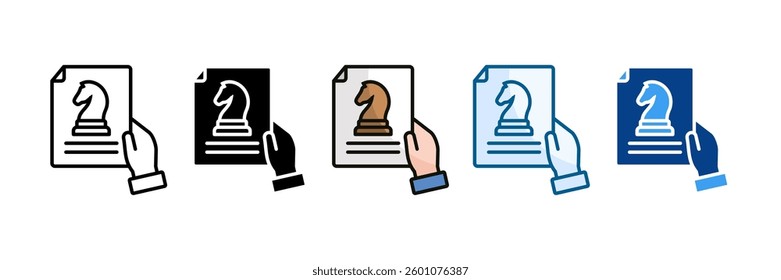 Business Strategy Icon Set Multiple Style Collection