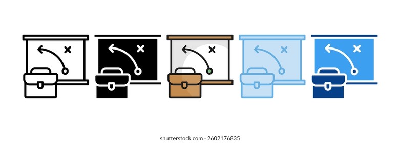 Business Strategy Icon Set Multiple Style Collection