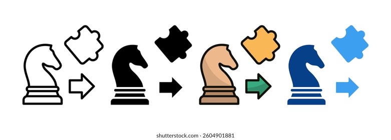 Business Strategy Icon Set Multiple Style Collection