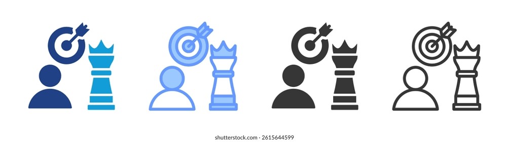 Business Strategy icon set multiple style collection