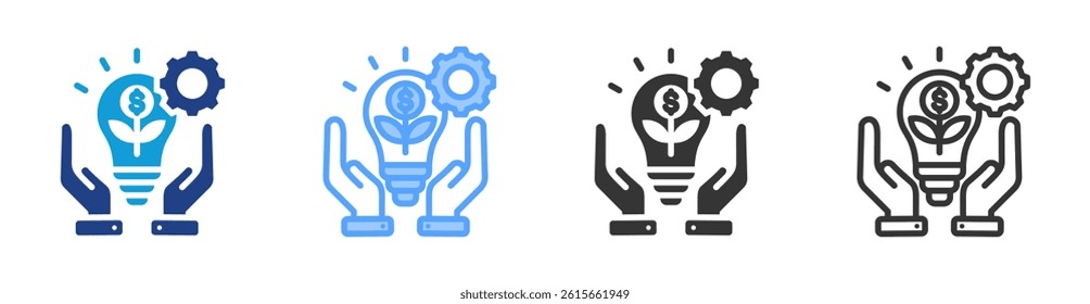 Business Strategy icon set multiple style collection