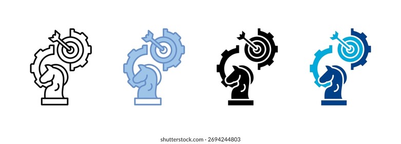 Conjunto de Ícones de Estratégia Comercial Coleção de Vários Estilos