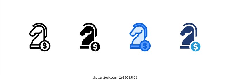 Business Strategy icon set multiple style collection. Vector illustration.