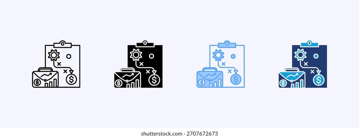 Business Strategy Icon Set Multiple Style Collection Element For Design