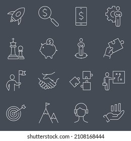 Business Strategy icon set . Business Strategy symbol pack vector elements for infographic web. with trend color