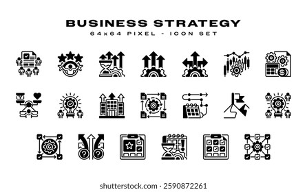 Business Strategy Icon Set. Universal creative premium symbol. Vector sign icon logo template. Vector illustration