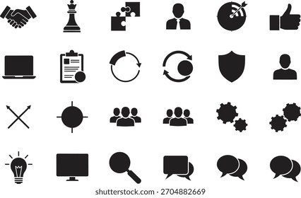 Elementos gráficos de Ilustración vectorial de conjunto de iconos de negocios y estrategia