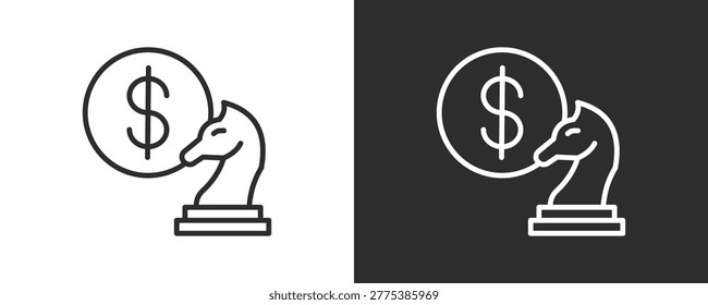 Business Strategy Icon Set Vector Collection Isolated In Black And White