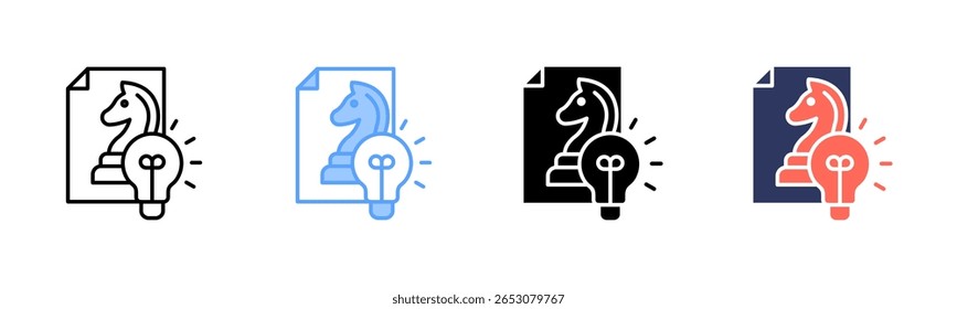 Business Strategy icon sheet multiple style collection