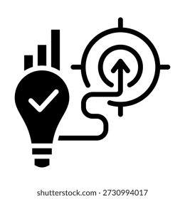 Business Strategy Icon - Solid Black Glyph Icons For Accounting and Business
