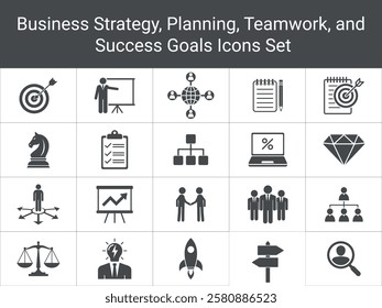 Business Strategy Icons Bundle. Planning, Growth, Teamwork, Strategy,
Planning, Success. Icons Set