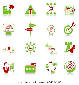 Business strategy icons - green-red series
