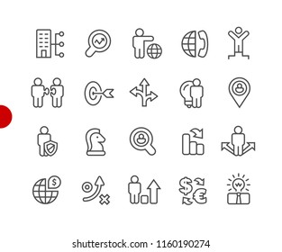 Business Strategy Icons - Red Point Series - Vector line icons for your digital or print projects.