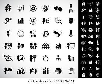 Business strategy icons set.