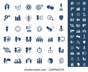 Business strategy icons set.