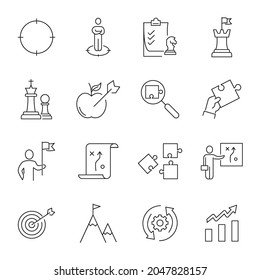 Business Strategy icons set. Business Strategy pack symbol vector elements for infographic web