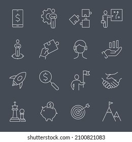 Business Strategy icons set . Business Strategy pack symbol vector elements for infographic web