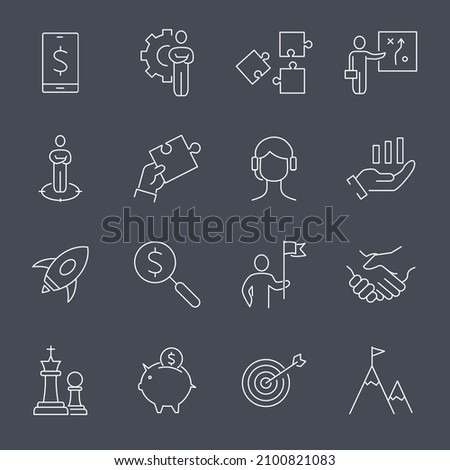 Business Strategy icons set . Business Strategy pack symbol vector elements for infographic web