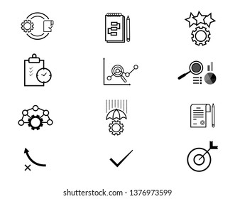 business strategy icons set - Vector 