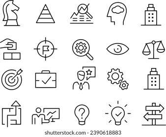 business and strategy icons set vector design