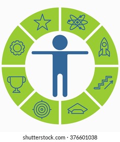 Business strategy icons set. Vector illustration.